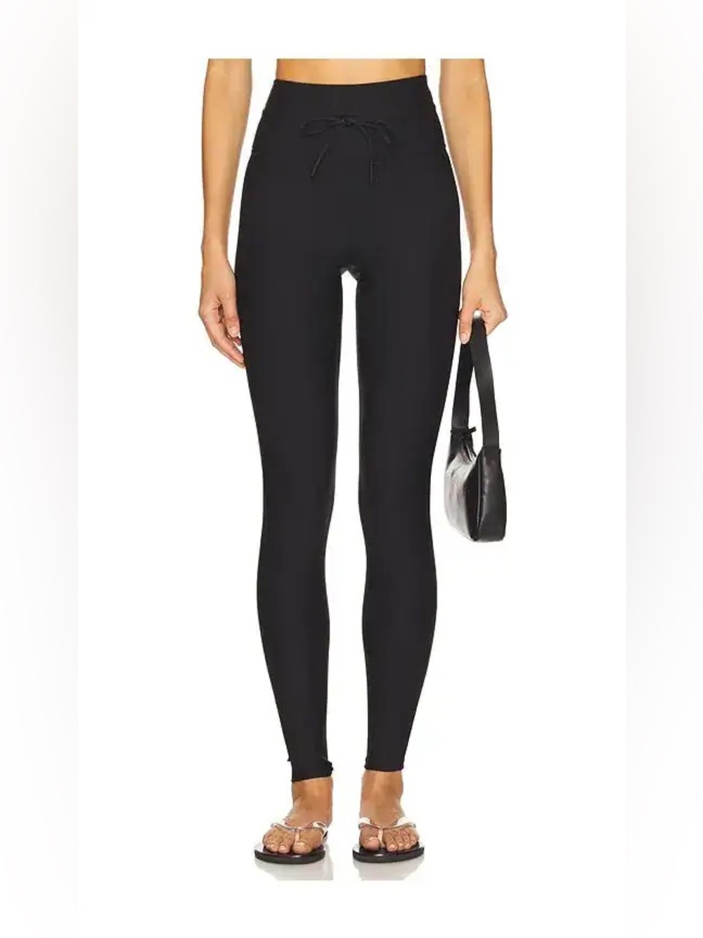 L*SPACE Active Turner Legging in Black Ribbed Medium Activewear Athleisure